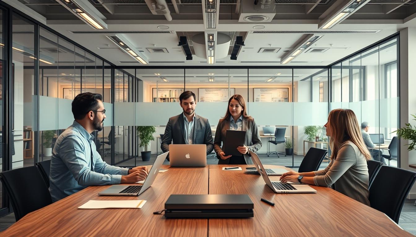 AI software company team and business technology strategy